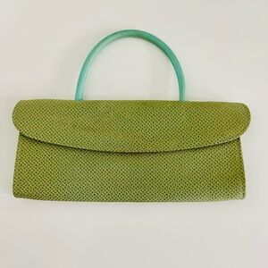 Chic Green Clutch with Handle